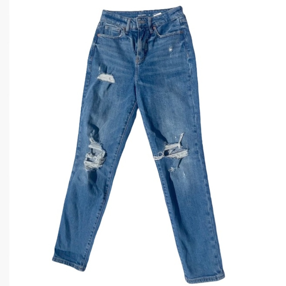 Old Navy High Rise Blue Jeans Distressed